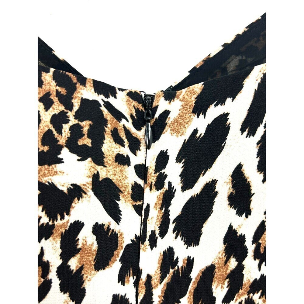 Honey Punch‎ Womens Leopard Print Midi Dress Lightweight Lined Size L 1082U4 - Picture 8 of 12